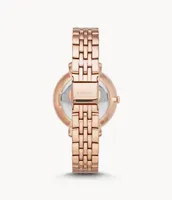 Jacqueline Three-Hand Rose Gold-Tone Stainless Steel Watch