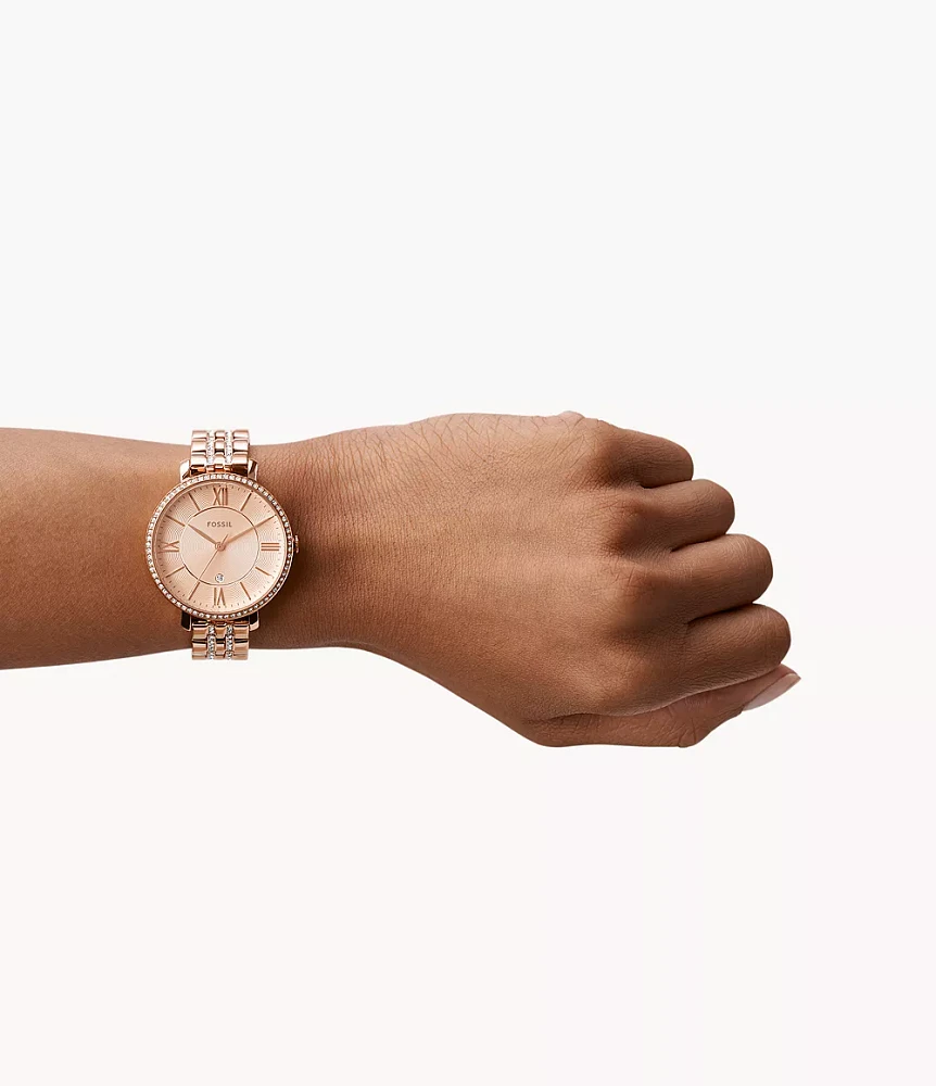 Jacqueline Three-Hand Rose Gold-Tone Stainless Steel Watch