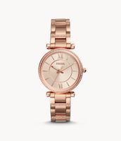 Carlie Three-Hand Rose Gold-Tone Stainless Steel Watch