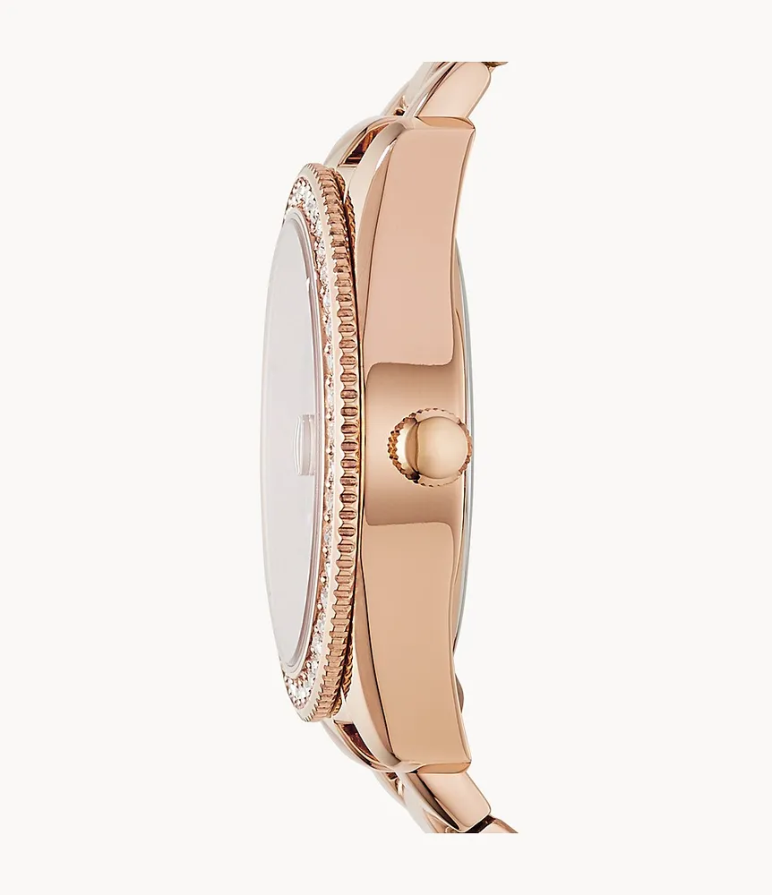 Scarlette Three-Hand Date Rose-Gold-Tone Stainless Steel Watch