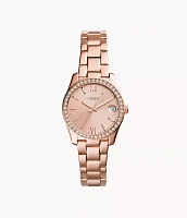 Scarlette Three-Hand Date Rose-Gold-Tone Stainless Steel Watch