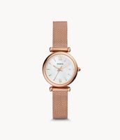 Carlie Three-Hand Rose Gold-Tone Stainless Steel Watch - ES4433 - Fossil
