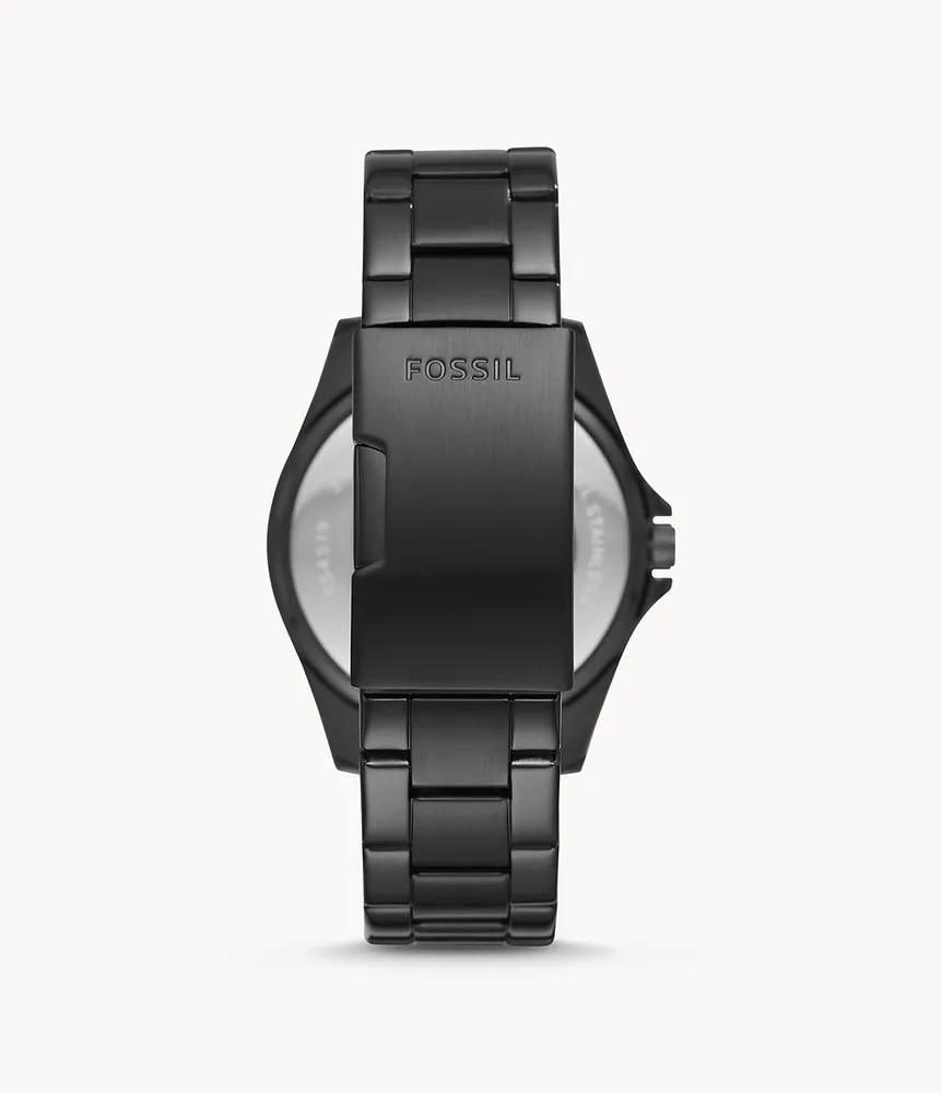 Riley Multifunction Black Stainless Steel Watch