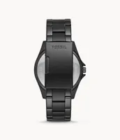 Riley Multifunction Black Stainless Steel Watch