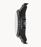 Riley Multifunction Black Stainless Steel Watch