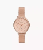 Jacqueline Three-Hand Date Rose Gold-Tone Stainless Steel Watch