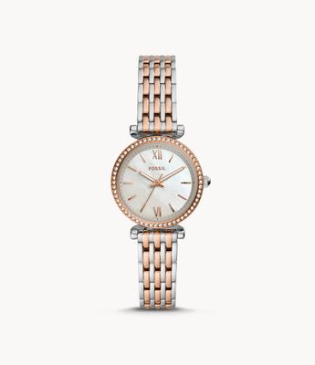 Carlie Mini Three-Hand Two-Tone Stainless Steel Watch