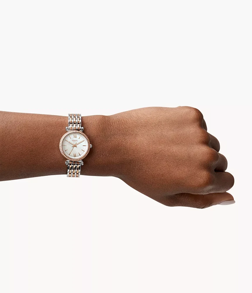 Carlie Mini Three-Hand Two-Tone Stainless Steel Watch