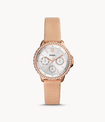 Izzy Multifunction Blush Leather Watch