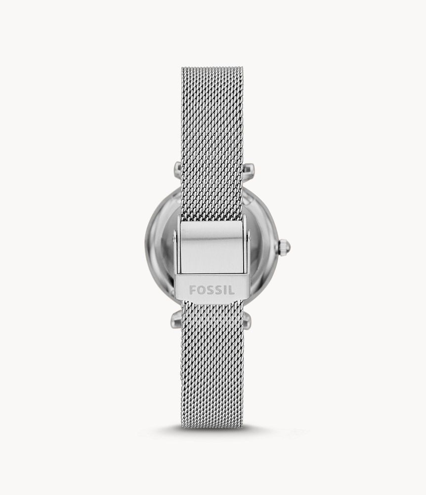 Carlie Mini Three-Hand Stainless Steel Mesh Watch - ES5083 - Fossil