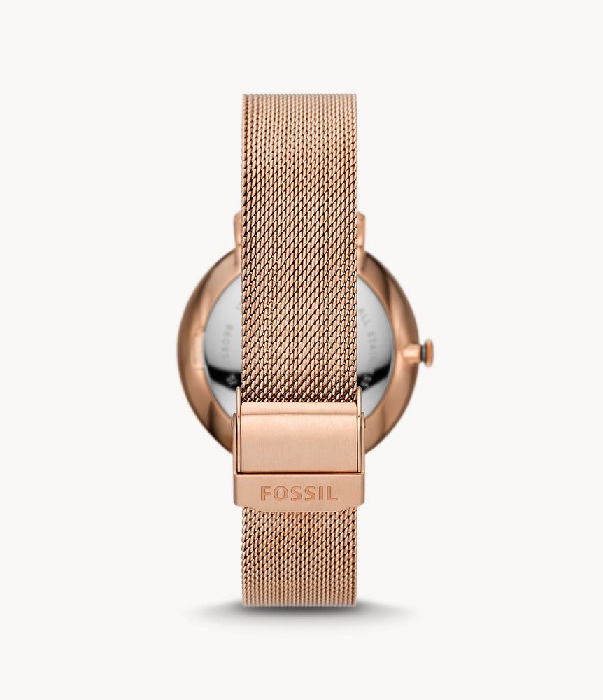 Jacqueline Multifunction Rose Gold-Tone Stainless Steel Mesh Watch