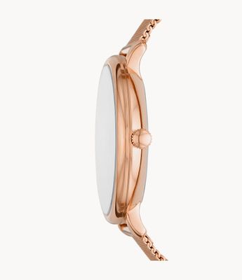 Jacqueline Multifunction Rose Gold-Tone Stainless Steel Mesh Watch - ES5098 - Fossil