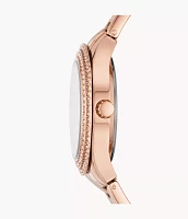 Stella Three-Hand Date Rose Gold-Tone Stainless Steel Watch