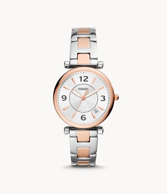 Carlie Three-Hand Date Two-Tone Stainless Steel Watch