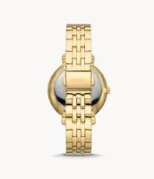 Jacqueline Sun Moon Multifunction Gold-Tone Stainless Steel Watch