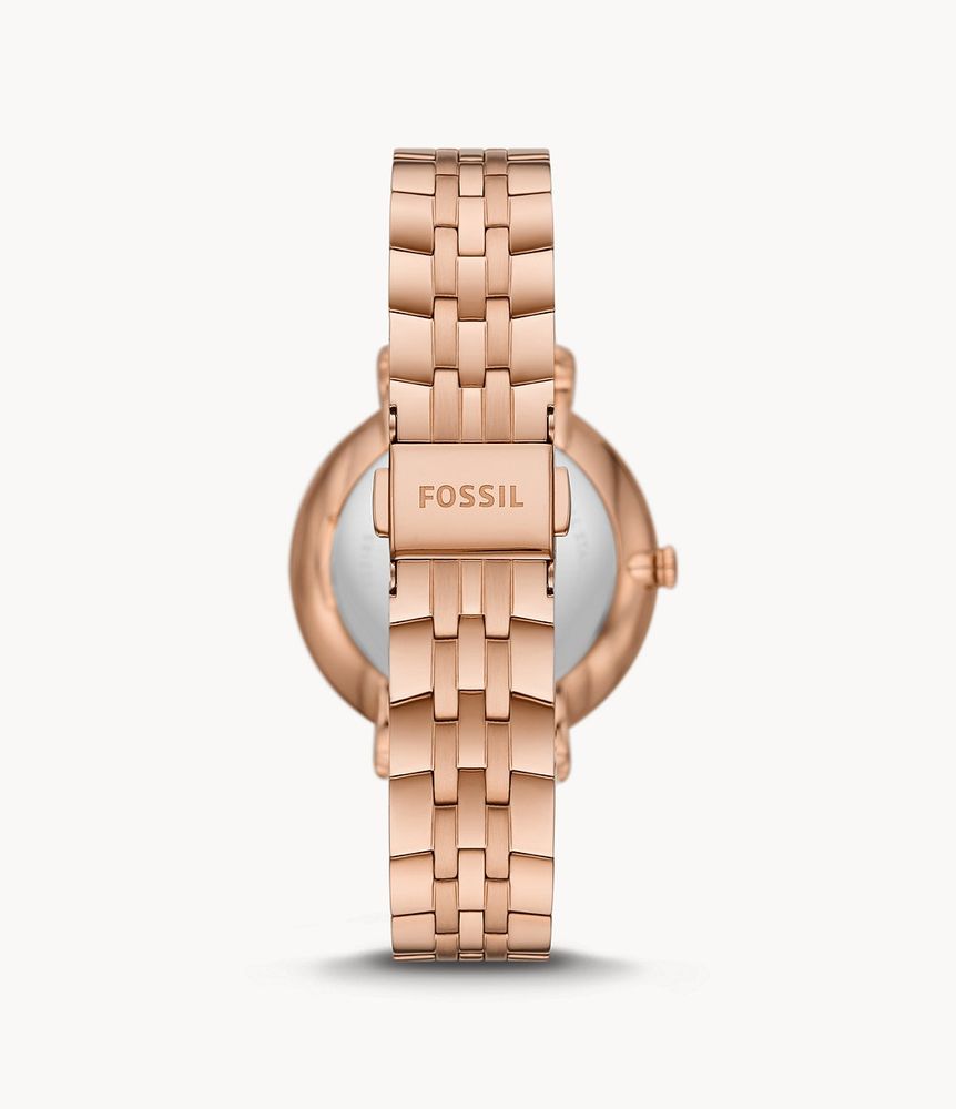 Jacqueline Three-Hand Date Rose Gold-Tone Stainless Steel Watch - ES5185 - Fossil
