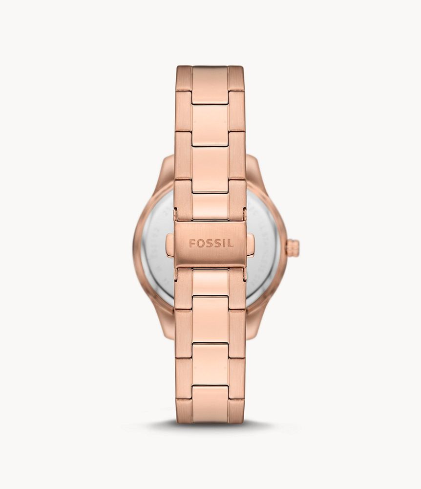 Stella Three-Hand Date Rose Gold-Tone Stainless Steel Watch - ES5192 - Fossil