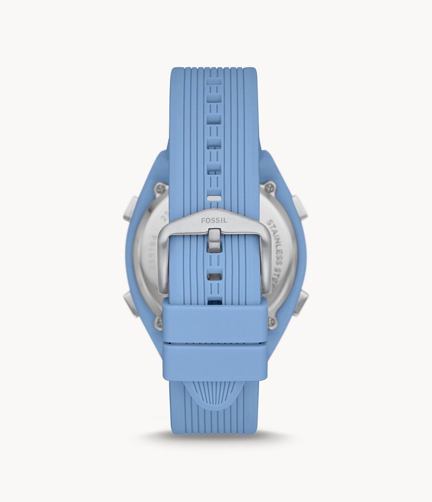 Everett Solar-Powered Digital Blue Silicone Watch - ES5196 - Fossil