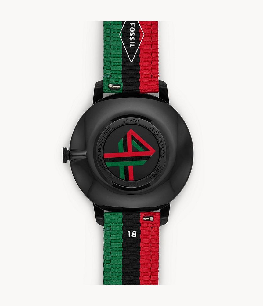 Black History Month Limited Edition Minimalist Three-Hand Multicolor rPET Watch - ES5204 - Fossil