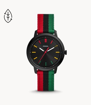 Black History Month Limited Edition Minimalist Three-Hand Multicolor rPET Watch - ES5204 - Fossil