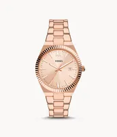 Scarlette Three-Hand Date Rose Gold-Tone Stainless Steel Watch