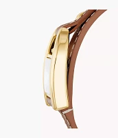 Harwell Three-Hand Medium Brown Leather Watch