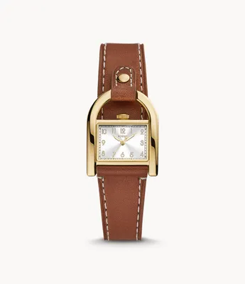 Harwell Three-Hand Medium Brown Leather Watch