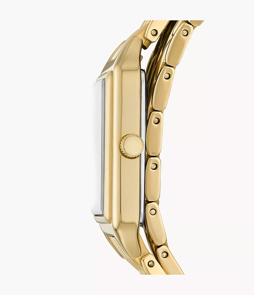 Raquel Three-Hand Date Gold-Tone Stainless Steel Watch