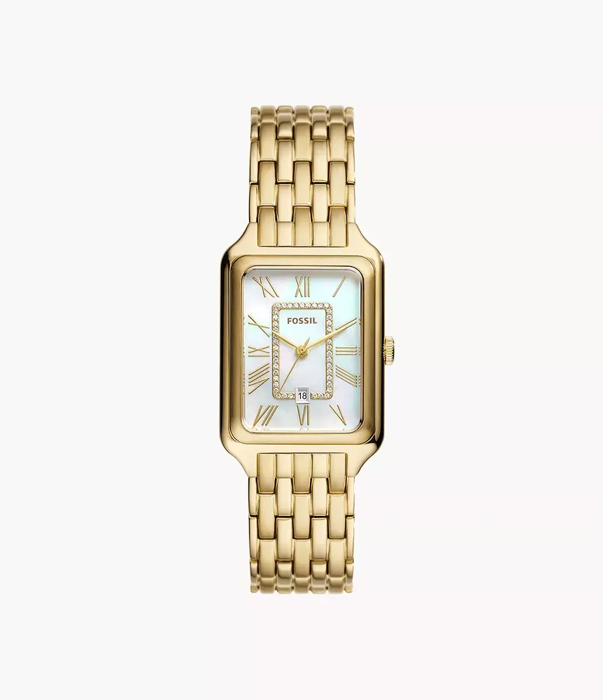 Raquel Three-Hand Date Gold-Tone Stainless Steel Watch