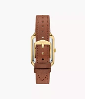 Raquel Three-Hand Date Medium Brown Leather Watch