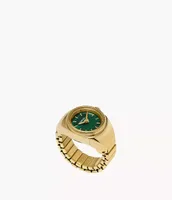 Watch Ring Two-Hand Gold-Tone Stainless Steel