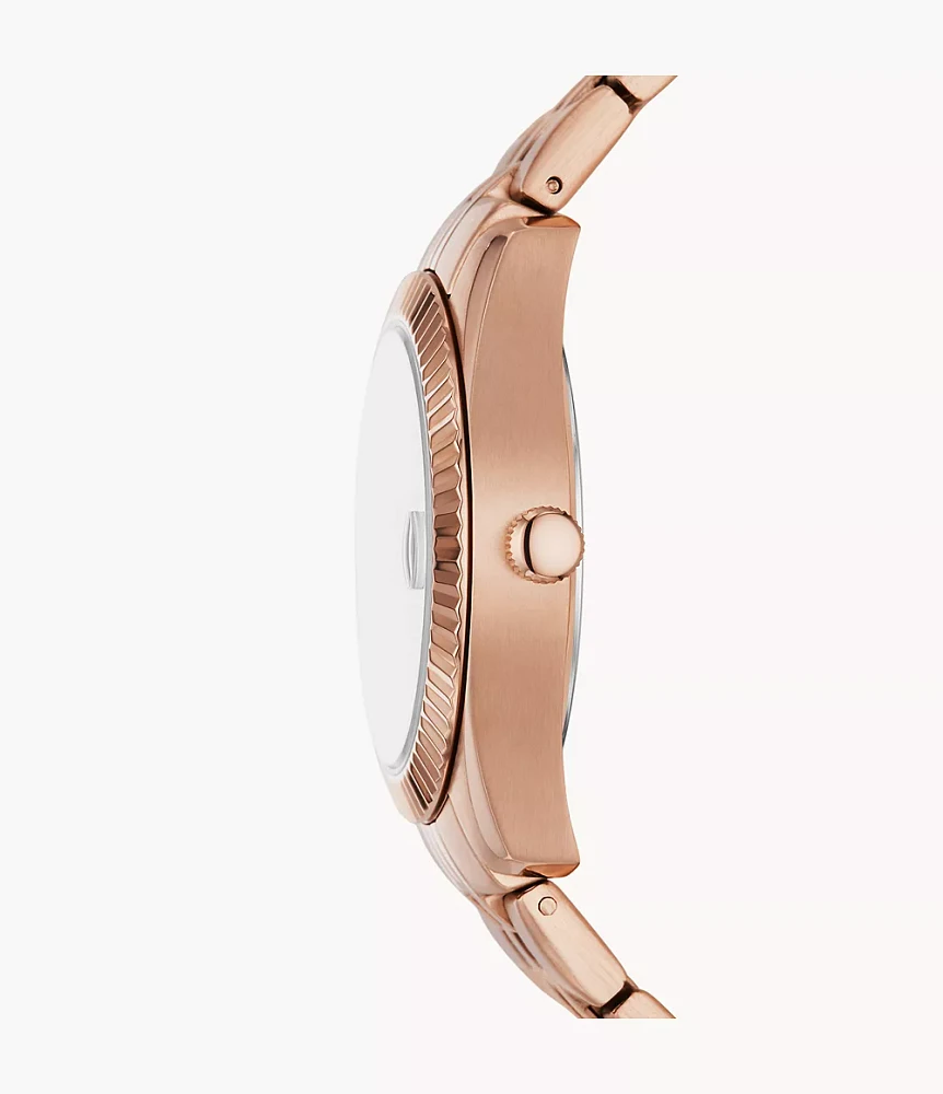 Scarlette Three-Hand Date Rose Gold-Tone Stainless Steel Watch