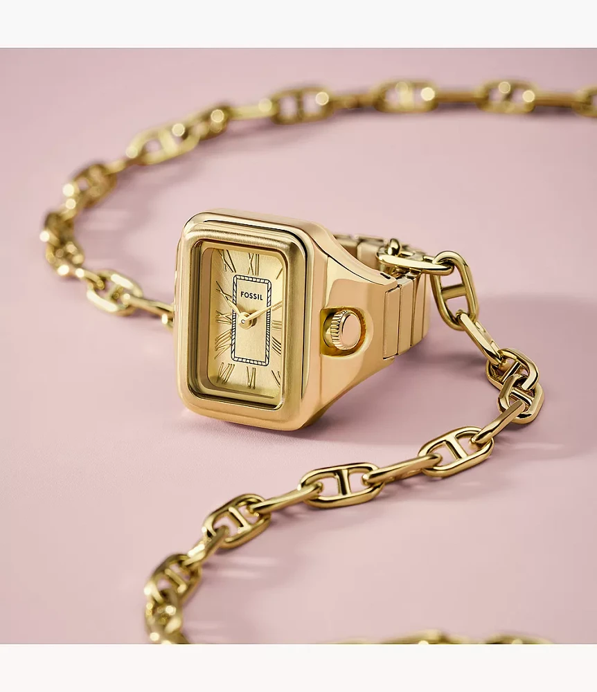 Raquel Watch Ring Two-Hand Gold-Tone Stainless Steel