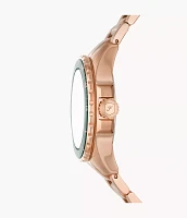 Fossil Blue Dive Three-Hand Rose Gold-Tone Stainless Steel Watch