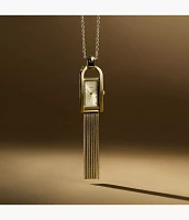 Harwell Three-Hand Gold-Tone Stainless Steel Watch Necklace