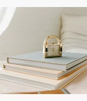 Harwell Three-Hand Gold-Tone Desk Clock