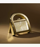 Harwell Three-Hand Gold-Tone Desk Clock
