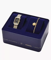 Raquel Three-Hand Date Two-Tone Stainless Steel Watch and Bracelet Set