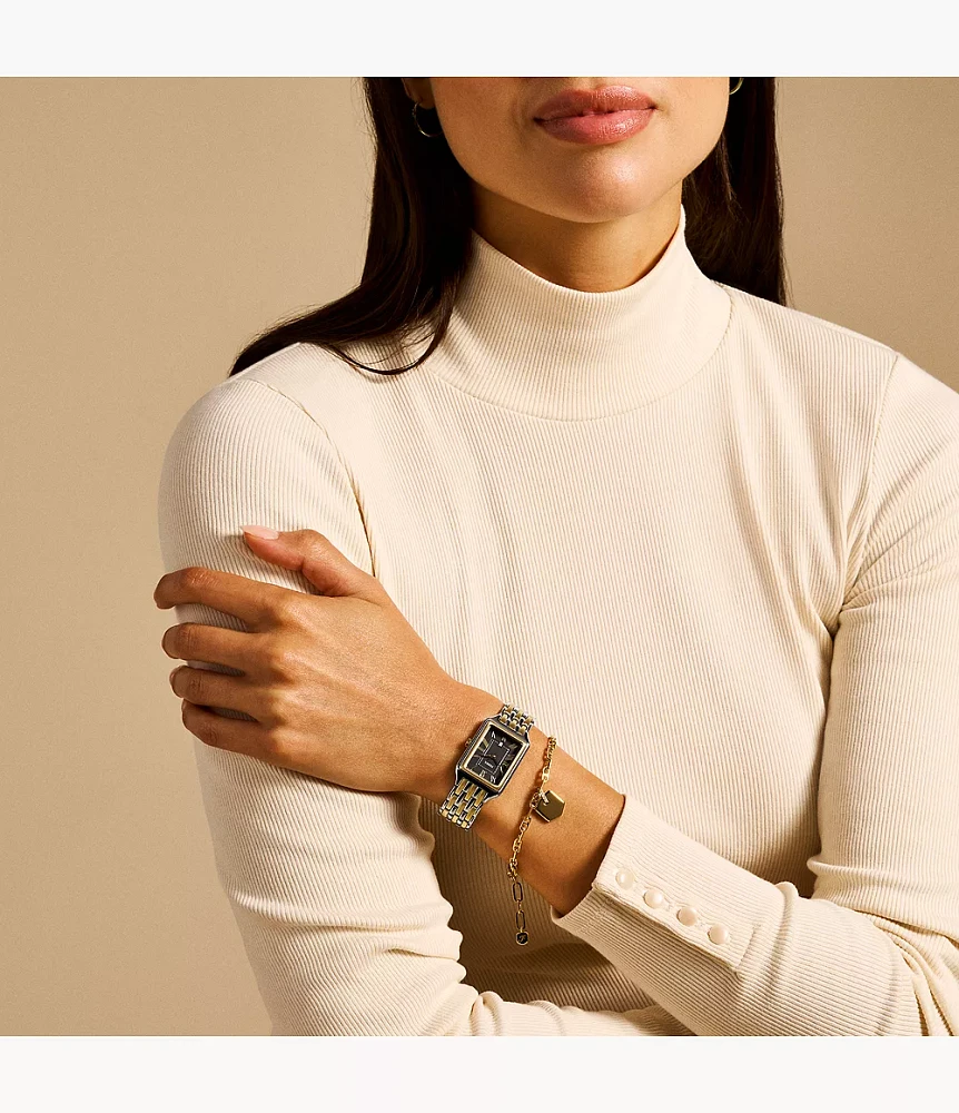 Raquel Three-Hand Date Two-Tone Stainless Steel Watch and Bracelet Set