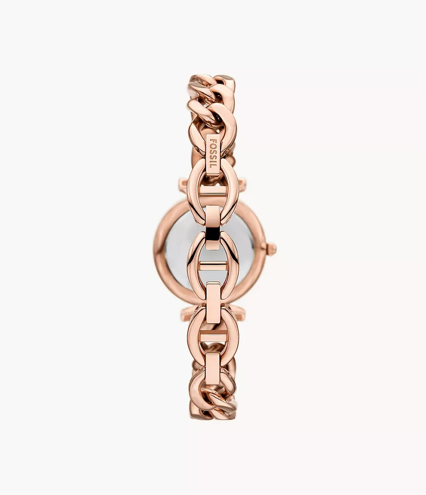 Carlie Three-Hand Rose Gold-Tone Stainless Steel Watch and Bracelet Set