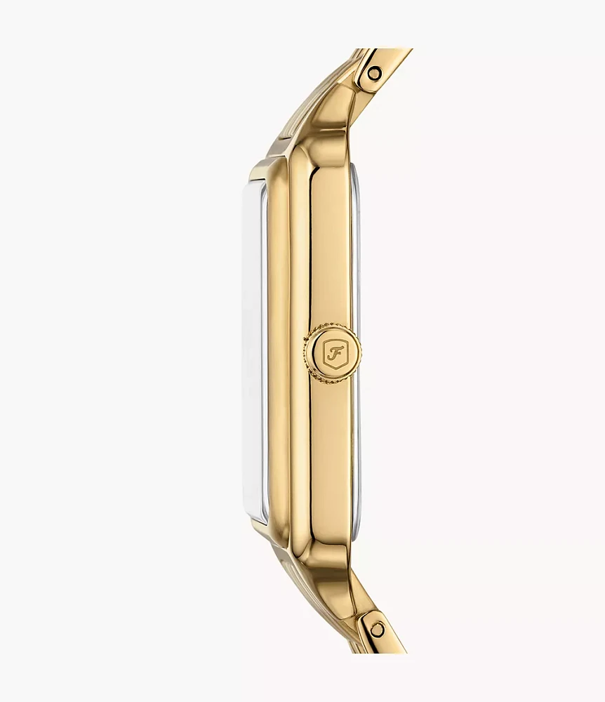Raquel Three-Hand Date Gold-Tone Stainless Steel Watch