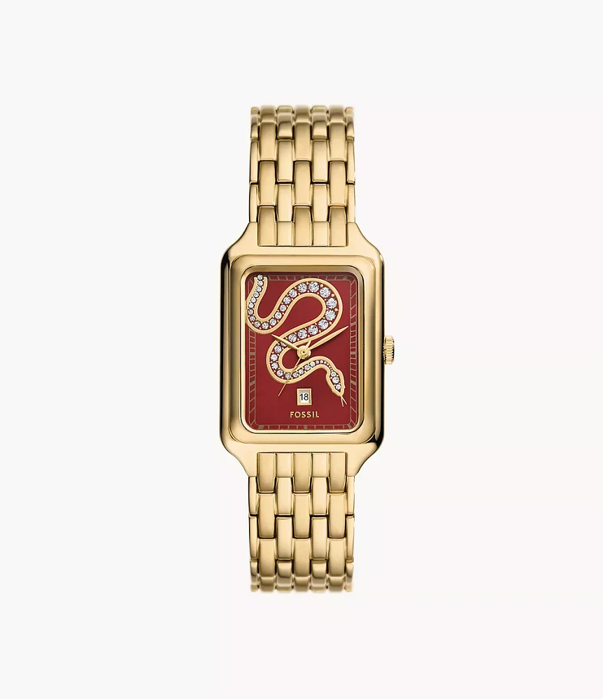 Raquel Three-Hand Date Gold-Tone Stainless Steel Watch