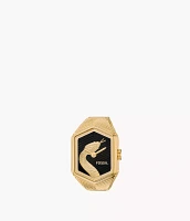 Watch Ring Two-Hand Gold-Tone Stainless Steel