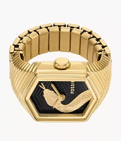 Watch Ring Two-Hand Gold-Tone Stainless Steel