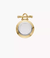 Scarlette Three-Hand Gold-Tone Stainless Steel Watch Brooch