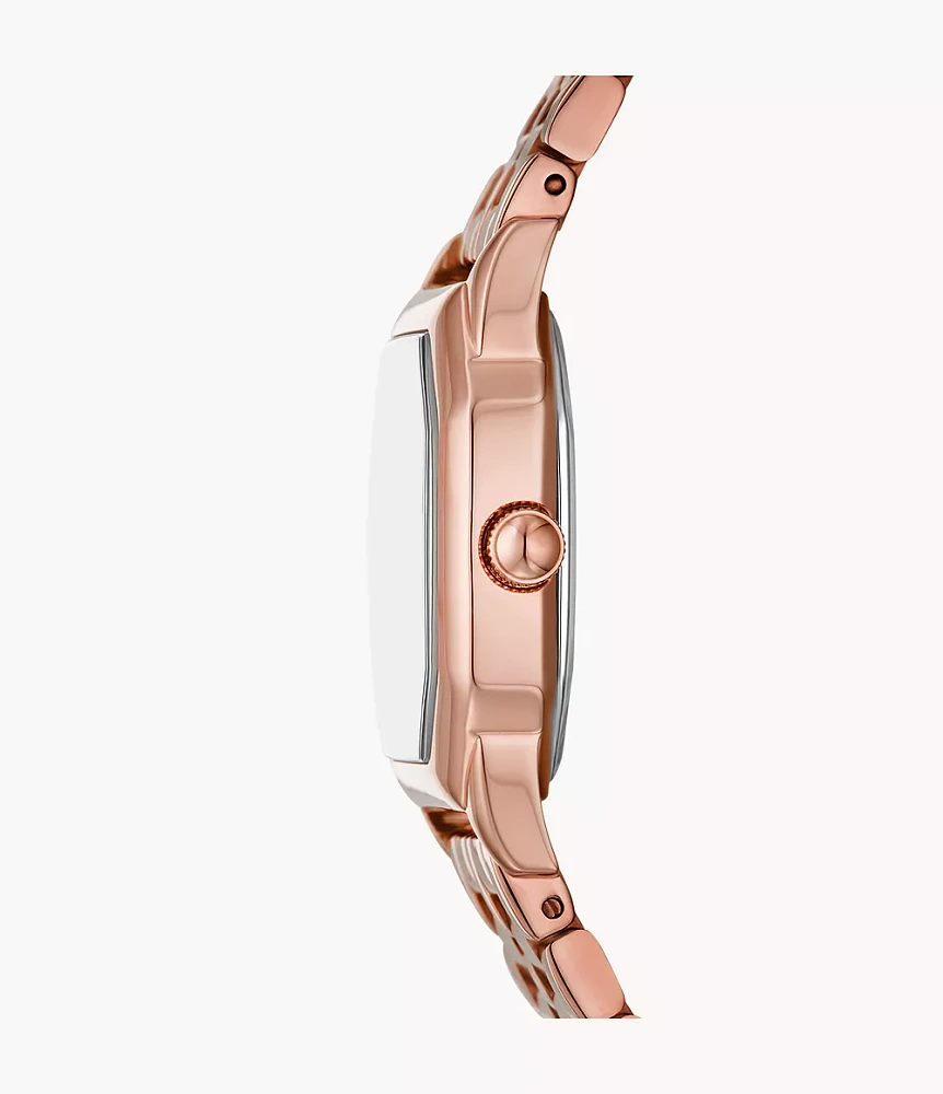 Harlow Three-Hand Rose Gold-Tone Stainless Steel Watch