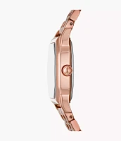 Harlow Three-Hand Rose Gold-Tone Stainless Steel Watch