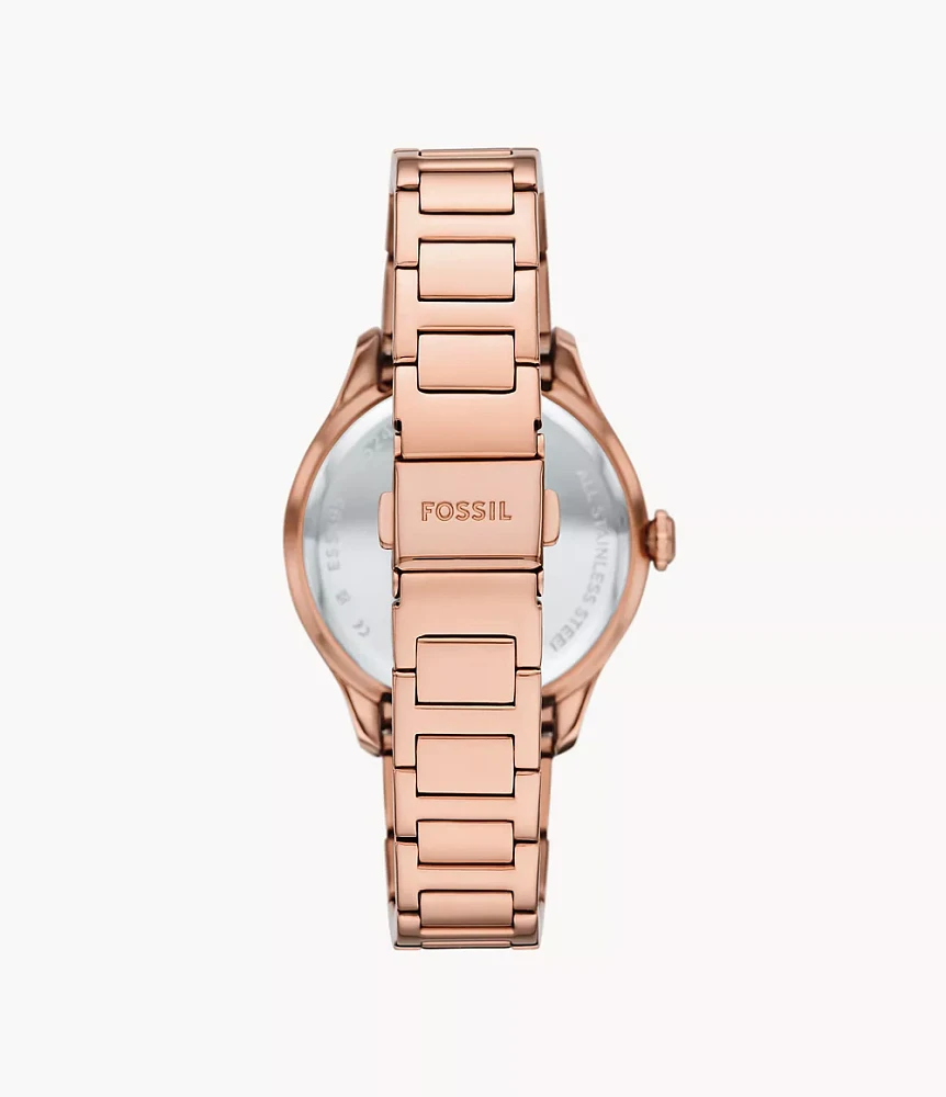 Gilmore Three-Hand Date Rose Gold-Tone Stainless Steel Watch