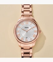 Gilmore Three-Hand Date Rose Gold-Tone Stainless Steel Watch