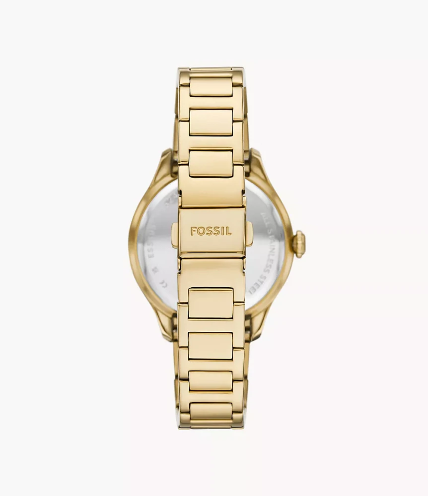 Gilmore Three-Hand Date Gold-Tone Stainless Steel Watch